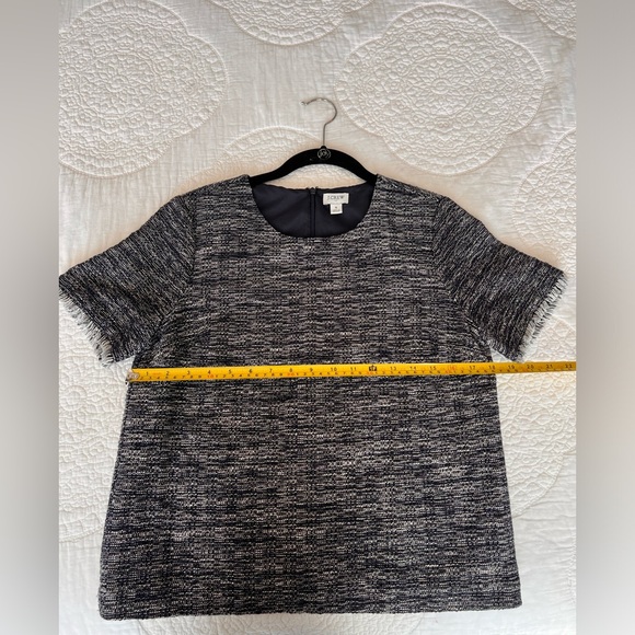 J Crew Navy Tweed Blouse - Picture 2 of 4